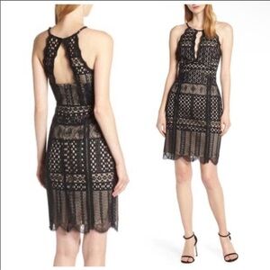 Elegant Black Lace Mini Dress
